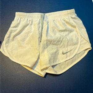 White NIKE DriFit Shorts with Back Zipper Running Shorts